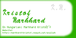 kristof marhhard business card